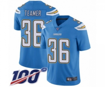 Men's Los Angeles Chargers #36 Roderic Teamer Electric Blue Alternate Vapor Untouchable Limited Player 100th Season Football Jersey