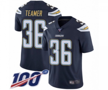 Men's Los Angeles Chargers #36 Roderic Teamer Navy Blue Team Color Vapor Untouchable Limited Player 100th Season Football Jersey