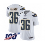 Men's Los Angeles Chargers #36 Roderic Teamer White Vapor Untouchable Limited Player 100th Season Football Jersey