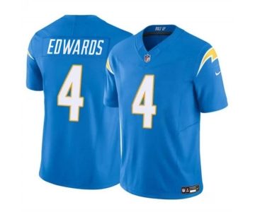 Men's Los Angeles Chargers #4 Gus Edwards Light Blue 2024 F.U.S.E. Vapor Limited Football Stitched Jersey