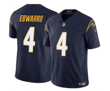 Men's Los Angeles Chargers #4 Gus Edwards Navy 2024 F.U.S.E. Vapor Limited Football Stitched Jersey