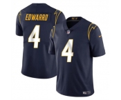 Men's Los Angeles Chargers #4 Gus Edwards Navy Vapor Limited Football Stitched Jersey