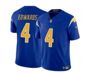 Men's Los Angeles Chargers #4 Gus Edwards Royal 2024 F.U.S.E. Vapor Limited Football Stitched Jersey