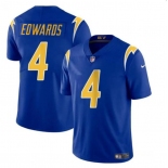 Men's Los Angeles Chargers #4 Gus Edwards Royal Vapor Limited Football Stitched Jersey