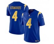 Men's Los Angeles Chargers #4 Gus Edwards Royal Vapor Limited Football Stitched Jersey