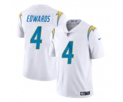 Men's Los Angeles Chargers #4 Gus Edwards White Vapor Limited Football Stitched Jersey