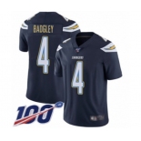 Men's Los Angeles Chargers #4 Michael Badgley Navy Blue Team Color Vapor Untouchable Limited Player 100th Season Football Jersey