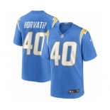 Men's Los Angeles Chargers #40 Zander Horvath 2022 Blue Stitched Football Game Jersey