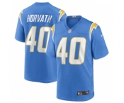 Men's Los Angeles Chargers #40 Zander Horvath 2022 Blue Stitched Football Game Jersey