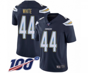 Men's Los Angeles Chargers #44 Kyzir White Navy Blue Team Color Vapor Untouchable Limited Player 100th Season Football Jersey