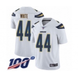 Men's Los Angeles Chargers #44 Kyzir White Vapor Untouchable Limited Player 100th Season Football Jersey