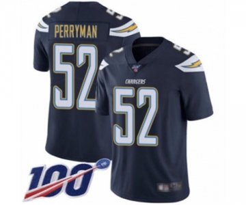 Men's Los Angeles Chargers #52 Denzel Perryman Navy Blue Team Color Vapor Untouchable Limited Player 100th Season Football Jersey