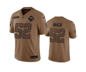 Men's Los Angeles Chargers #52 Khalil Mack 2023 Brown Salute To Service Limited Football Stitched Jersey