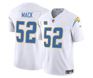 Men's Los Angeles Chargers #52 Khalil Mack White 2024 F.U.S.E. With 4-Star C Patch Vapor Untouchable Limited Stitched Jersey