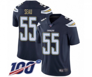 Men's Los Angeles Chargers #55 Junior Seau Navy Blue Team Color Vapor Untouchable Limited Player 100th Season Football Jersey