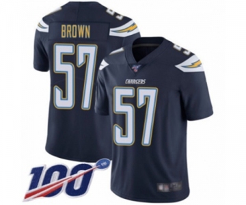 Men's Los Angeles Chargers #57 Jatavis Brown Navy Blue Team Color Vapor Untouchable Limited Player 100th Season Football Jersey