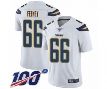 Men's Los Angeles Chargers #66 Dan Feeney White Vapor Untouchable Limited Player 100th Season Football Jersey