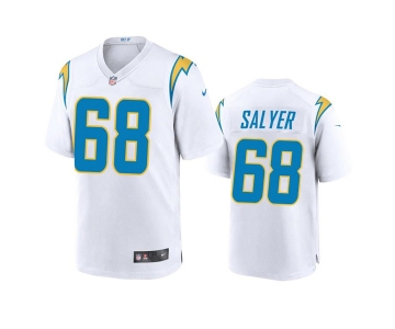 Men's Los Angeles Chargers #68 Jamaree Salyer White Stitched Jersey