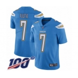 Men's Los Angeles Chargers #7 Doug Flutie Electric Blue Alternate Vapor Untouchable Limited Player 100th Season Football Jersey