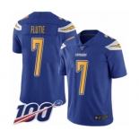 Men's Los Angeles Chargers #7 Doug Flutie Limited Electric Blue Rush Vapor Untouchable 100th Season Football Jersey