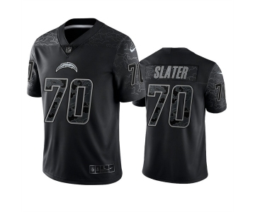 Men's Los Angeles Chargers #70 Rashawn Slater Black Reflective Limited Stitched Football Jersey