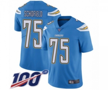 Men's Los Angeles Chargers #75 Michael Schofield Electric Blue Alternate Vapor Untouchable Limited Player 100th Season Football Jersey