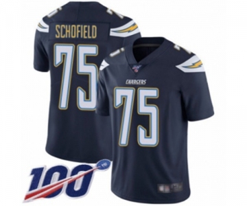 Men's Los Angeles Chargers #75 Michael Schofield Navy Blue Team Color Vapor Untouchable Limited Player 100th Season Football Jersey