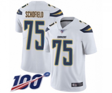 Men's Los Angeles Chargers #75 Michael Schofield White Vapor Untouchable Limited Player 100th Season Football Jersey