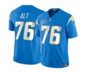 Men's Los Angeles Chargers #76 Joe Alt Light Blue 2024 With Dradt Patch Vapor Limited Stitched Football Jersey