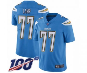 Men's Los Angeles Chargers #77 Forrest Lamp Electric Blue Alternate Vapor Untouchable Limited Player 100th Season Football Jersey