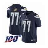 Men's Los Angeles Chargers #77 Forrest Lamp Navy Blue Team Color Vapor Untouchable Limited Player 100th Season Football Jersey