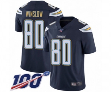 Men's Los Angeles Chargers #80 Kellen Winslow Navy Blue Team Color Vapor Untouchable Limited Player 100th Season Football Jersey