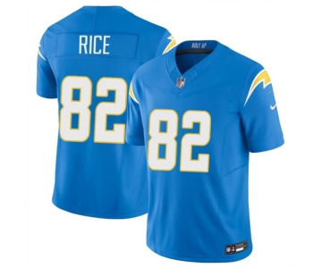 Men's Los Angeles Chargers #82 Brenden Rice Light Blue 2024 Draft F.U.S.E. Vapor Limited Football Stitched Jersey