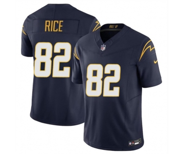 Men's Los Angeles Chargers #82 Brenden Rice Navy 2024 Draft F.U.S.E. Vapor Limited Football Stitched Jersey