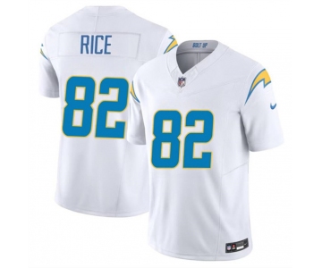 Men's Los Angeles Chargers #82 Brenden Rice White 2024 Draft F.U.S.E. Vapor Limited Football Stitched Jersey