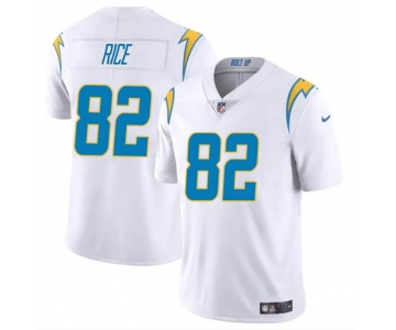 Men's Los Angeles Chargers #82 Brenden Rice White 2024 Draft Vapor Limited Football Stitched Jersey