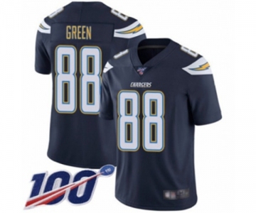 Men's Los Angeles Chargers #88 Virgil Green Navy Blue Team Color Vapor Untouchable Limited Player 100th Season Football Jersey