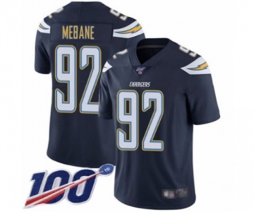 Men's Los Angeles Chargers #92 Brandon Mebane Navy Blue Team Color Vapor Untouchable Limited Player 100th Season Football Jersey