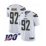 Men's Los Angeles Chargers #92 Brandon Mebane White Vapor Untouchable Limited Player 100th Season Football Jersey