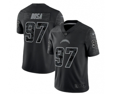 Men's Los Angeles Chargers #97 Joey Bosa Black Reflective Limited Stitched Football Jersey