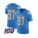 Men's Los Angeles Chargers #97 Joey Bosa Electric Blue Alternate Vapor Untouchable Limited Player 100th Season Football Jersey