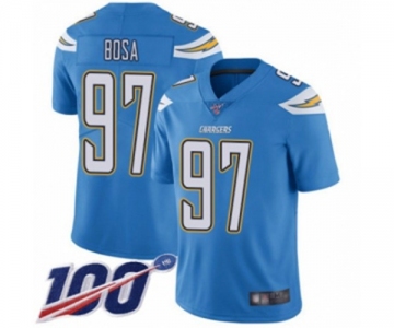 Men's Los Angeles Chargers #97 Joey Bosa Electric Blue Alternate Vapor Untouchable Limited Player 100th Season Football Jersey