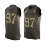 Men's Los Angeles Chargers #97 Joey Bosa Limited Green Salute to Service Tank Top Football Jersey