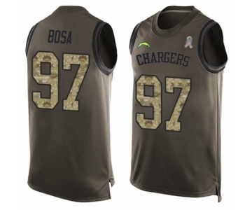 Men's Los Angeles Chargers #97 Joey Bosa Limited Green Salute to Service Tank Top Football Jersey