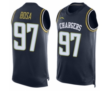 Men's Los Angeles Chargers #97 Joey Bosa Limited Navy Blue Player Name & Number Tank Top Football Jersey