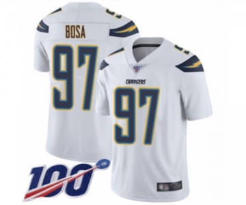 Men's Los Angeles Chargers #97 Joey Bosa White Vapor Untouchable Limited Player 100th Season Football Jersey