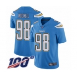 Men's Los Angeles Chargers #98 Isaac Rochell Electric Blue Alternate Vapor Untouchable Limited Player 100th Season Football Jersey