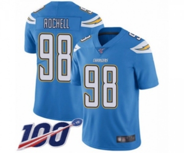 Men's Los Angeles Chargers #98 Isaac Rochell Electric Blue Alternate Vapor Untouchable Limited Player 100th Season Football Jersey