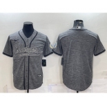 Men's Los Angeles Chargers Blank Grey Gridiron Cool Base Stitched Baseball Jersey