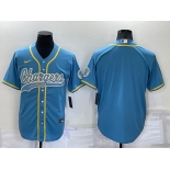 Men's Los Angeles Chargers Blank Light Blue Stitched MLB Cool Base Nike Baseball Jersey